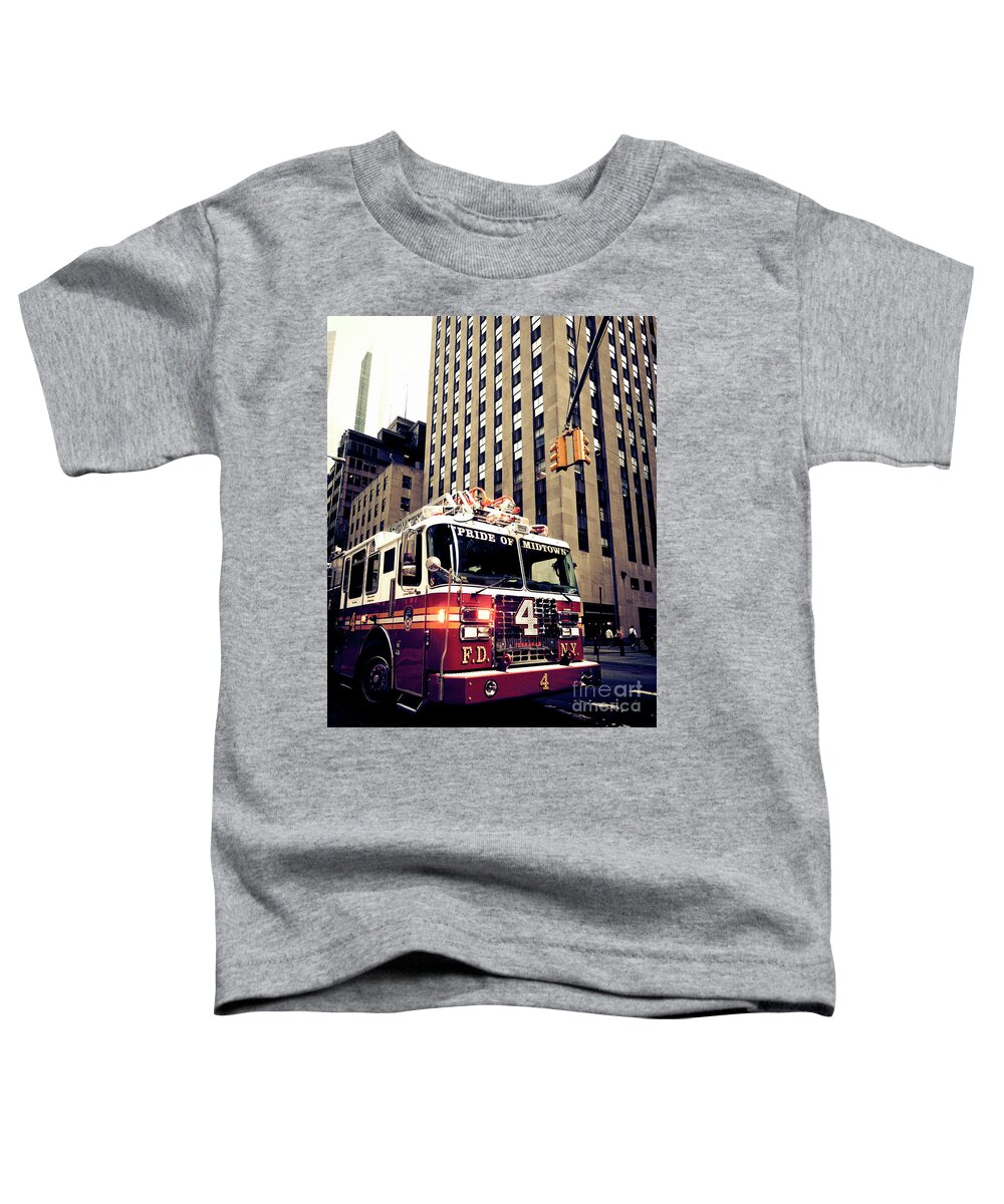 Fire Department Toddler T-Shirt featuring the photograph Pride of Midtown by RicharD Murphy
