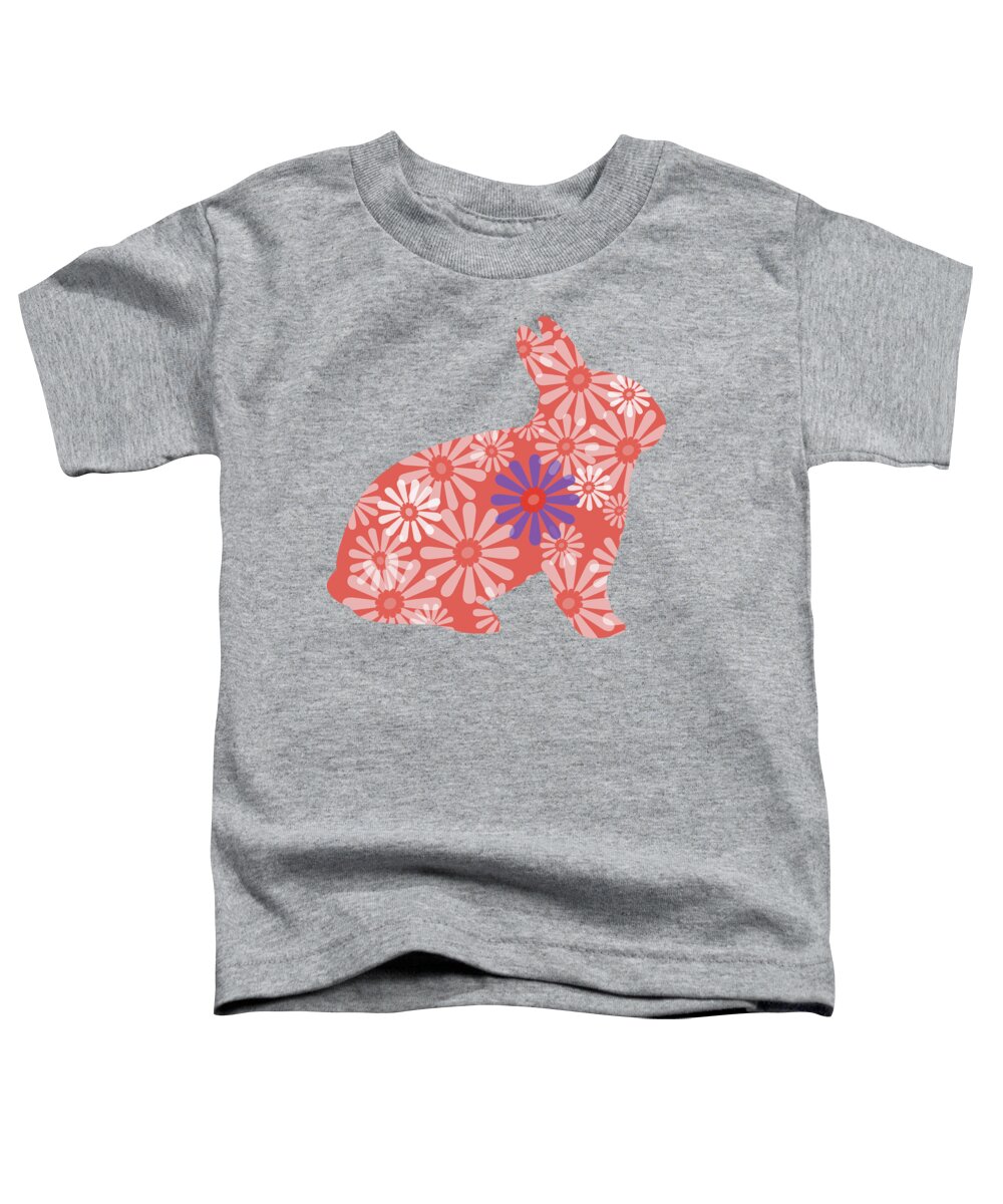 Rabbit Toddler T-Shirt featuring the digital art Purple and Coral Bunny III by Marianne Campolongo