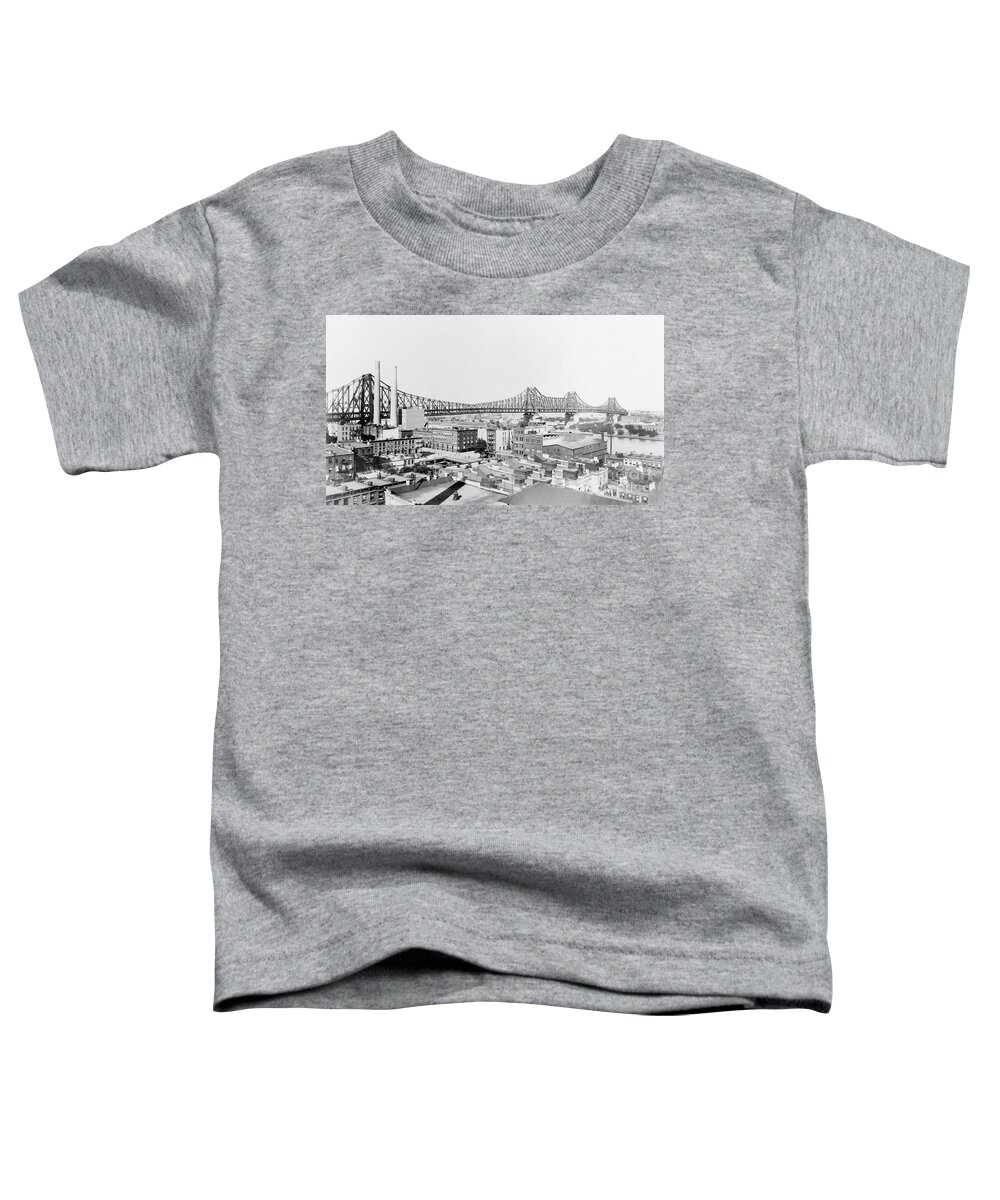 1908 Toddler T-Shirt featuring the photograph QUEENSBORO BRIDGE, c1908 by Granger