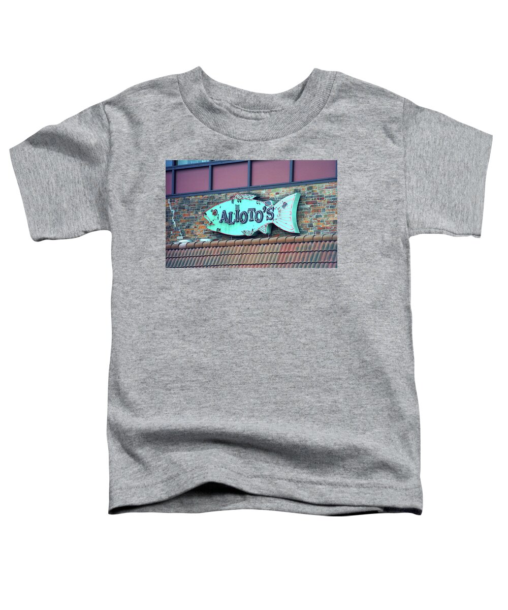 America Toddler T-Shirt featuring the photograph San Francisco Fish Sign 2007 by Frank Romeo