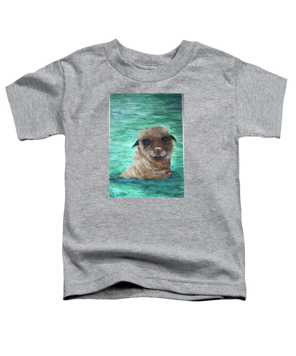 Seal Toddler T-Shirt featuring the painting Seal Sweetie by Deborah Naves