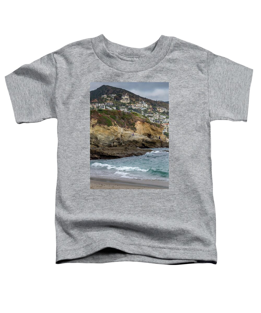 Ocean Toddler T-Shirt featuring the photograph Seas Below the Homes by Aaron Burrows