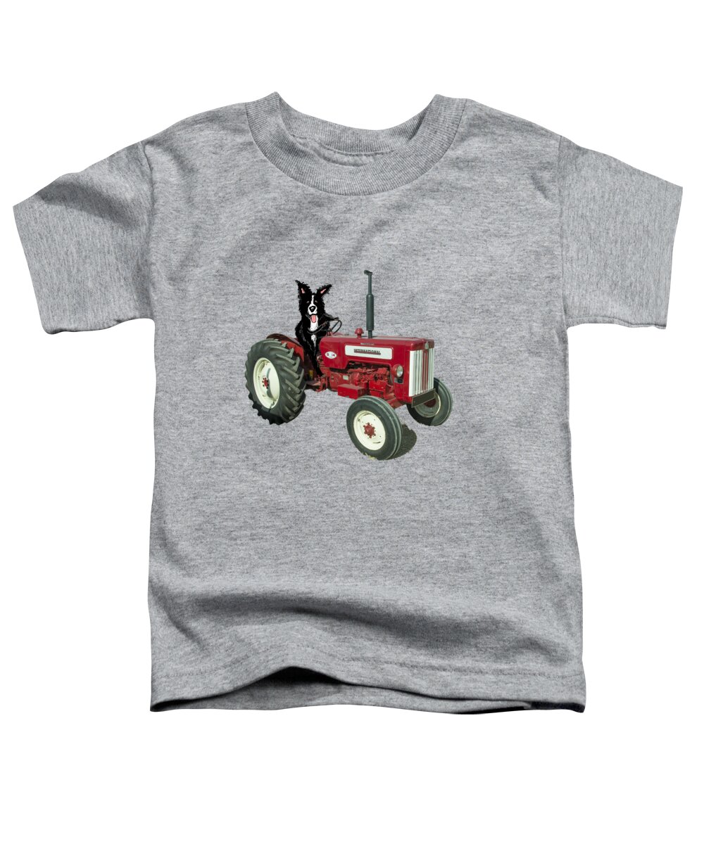 Sheepdog Toddler T-Shirt featuring the photograph Sheepdog Tractor by Rob Hawkins