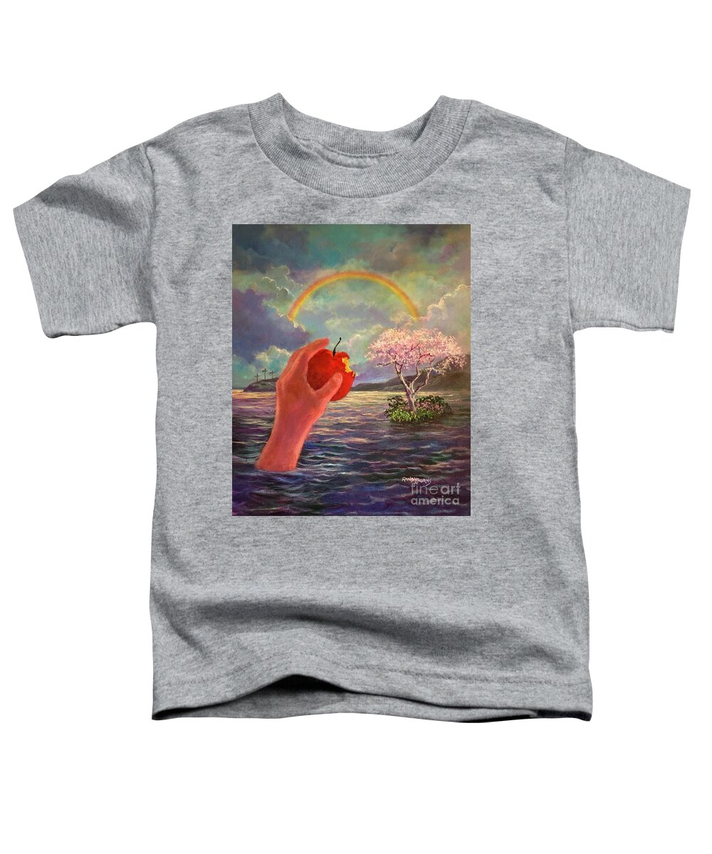 Sky Toddler T-Shirt featuring the painting Signs, Symbols And Sanctuaries by Rand Burns