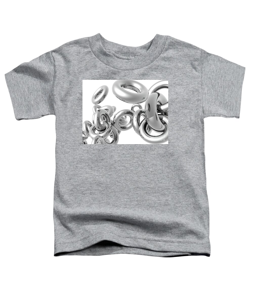 Silver Rings Toddler T-Shirt featuring the digital art Silver Rings by Phil Perkins