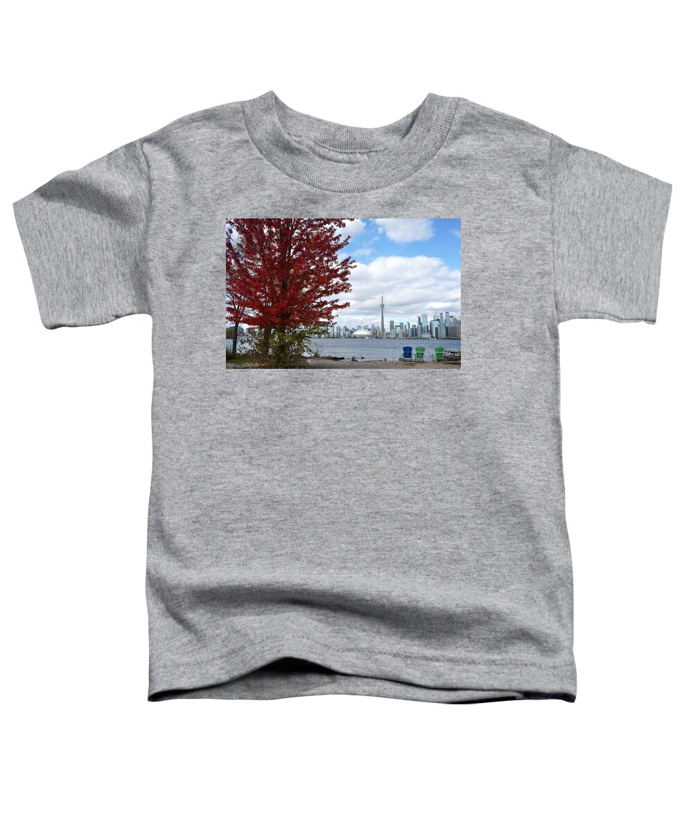 Toronto Skyline Toddler T-Shirt featuring the photograph Skyline Of Toronto by Andrew Fare