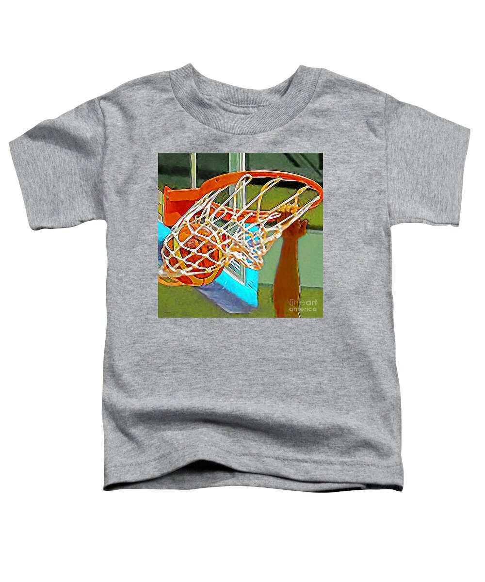 Wingsdomain Toddler T-Shirt featuring the photograph Slam Dunk Basketball 20190106 square by Wingsdomain Art and Photography