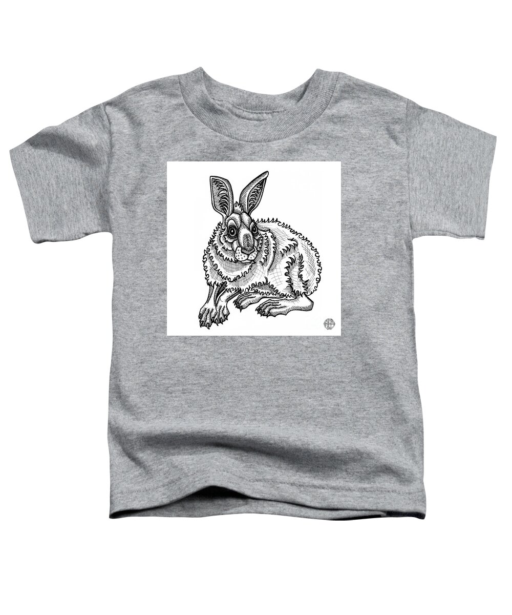 Animal Portrait Toddler T-Shirt featuring the drawing Snowshoe Hare by Amy E Fraser