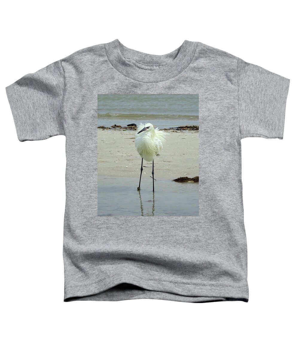 Birds Toddler T-Shirt featuring the photograph Snowy Egret Ruffled by Karen Stansberry