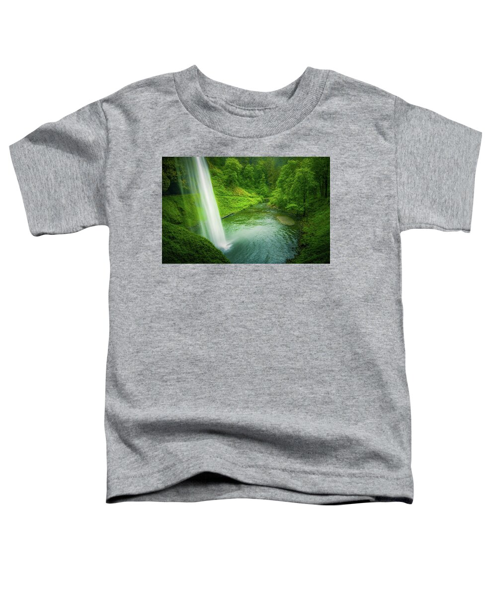 Waterfalls Toddler T-Shirt featuring the photograph Spring Cascade by Don Schwartz