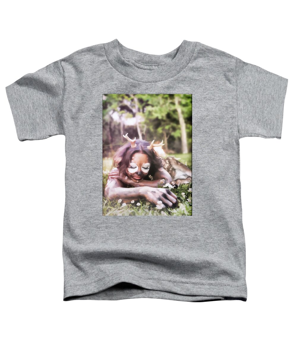 Dark Toddler T-Shirt featuring the digital art Spring Faun by Recreating Creation