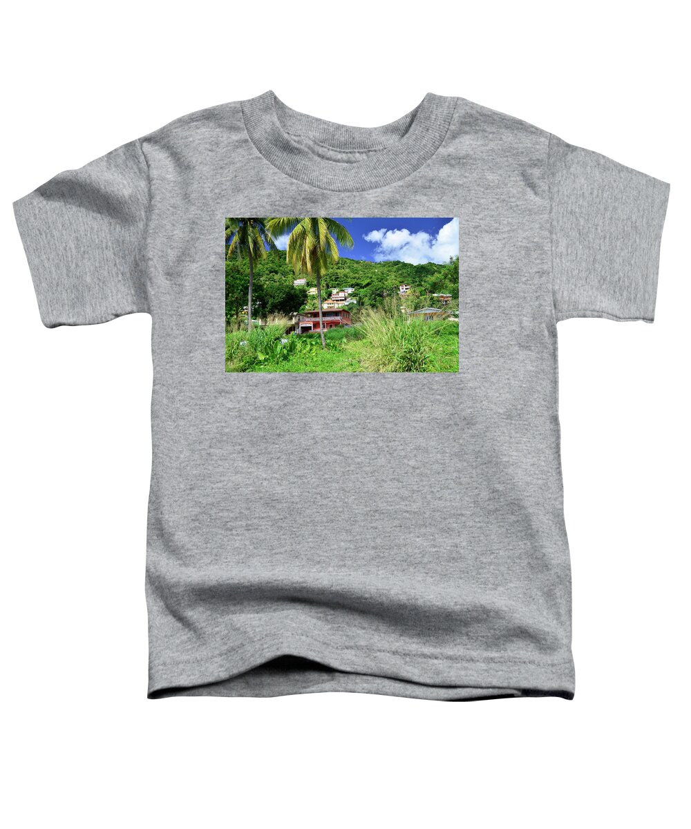 Caribbean Toddler T-Shirt featuring the photograph St. Lucia Neighborhood by Segura Shaw Photography