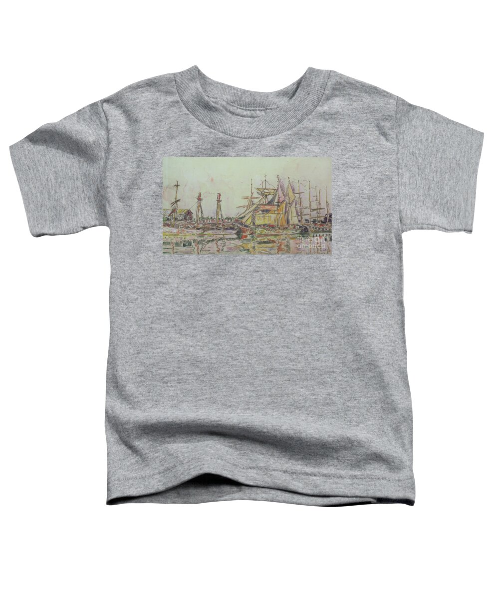 Signac Paul (1848-1903) Toddler T-Shirt featuring the painting St. Malo, 1927 by Paul Signac