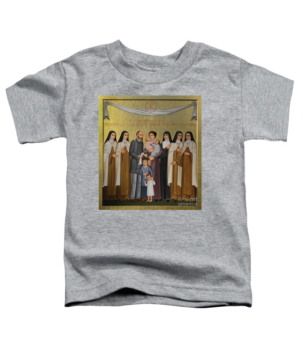 Sts. Louis And Zélie Martin Toddler T-Shirt featuring the painting Sts. Louis and Zelie Martin with St. Therese of Lisieux and Siblings by Paolo Orlando