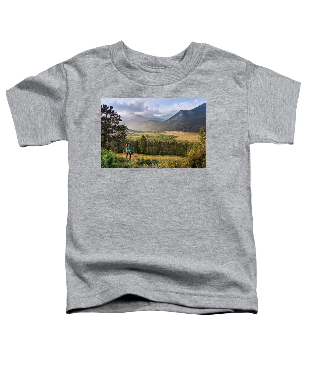 Horseshoe Park Toddler T-Shirt featuring the photograph Sunset in the Rockies by James Woody