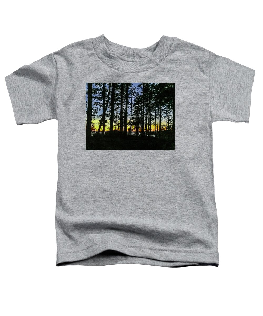 Background Toddler T-Shirt featuring the photograph Sunset Thru the Trees by Ed Clark