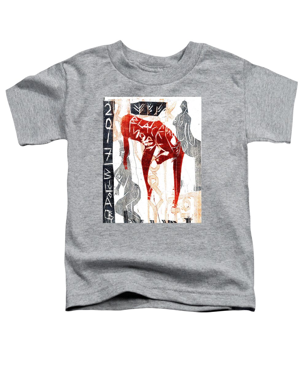Wolf Toddler T-Shirt featuring the relief Superimposed 21 by Edgeworth Johnstone
