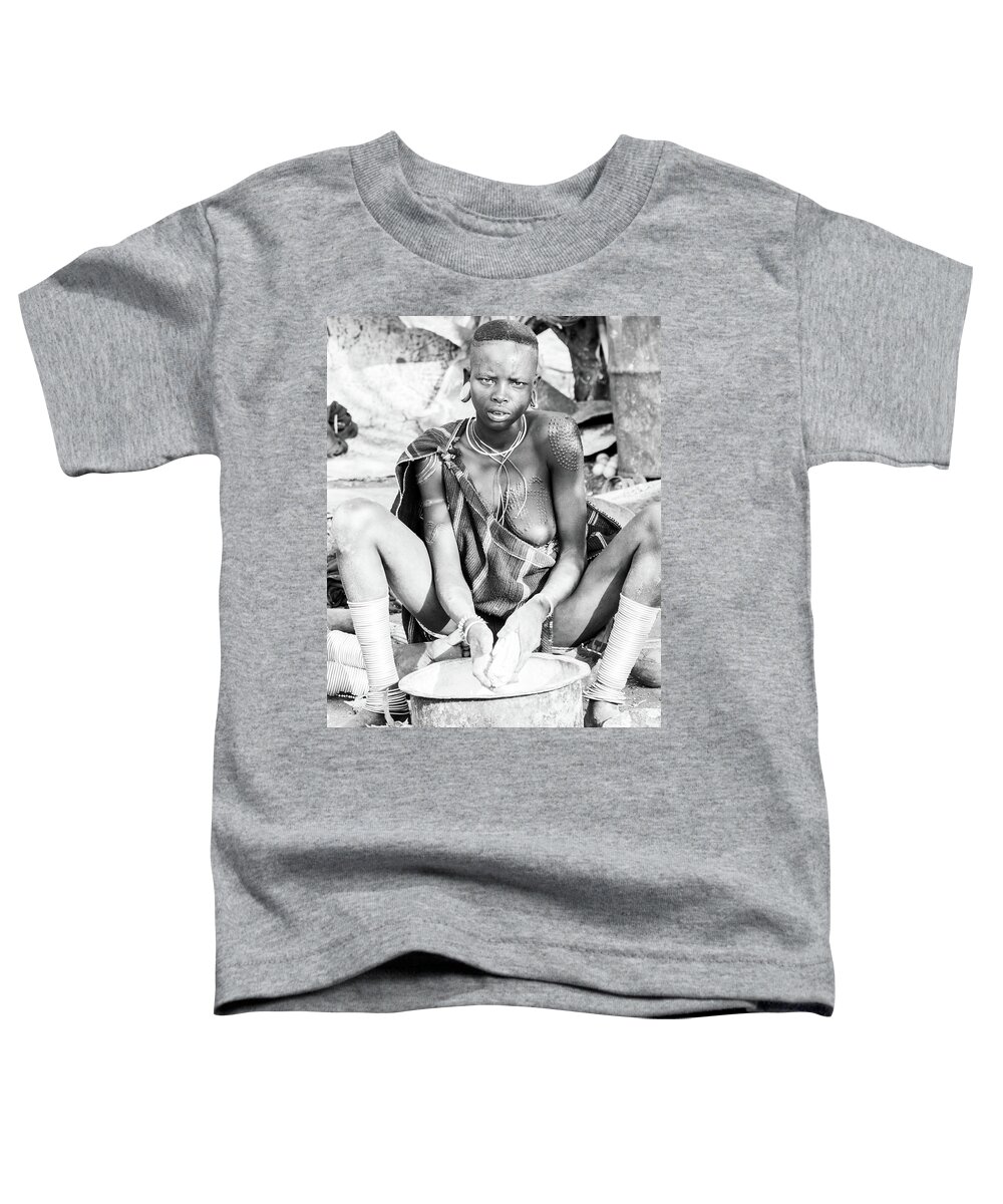 Tribe Toddler T-Shirt featuring the photograph Suri girl by Mache Del Campo