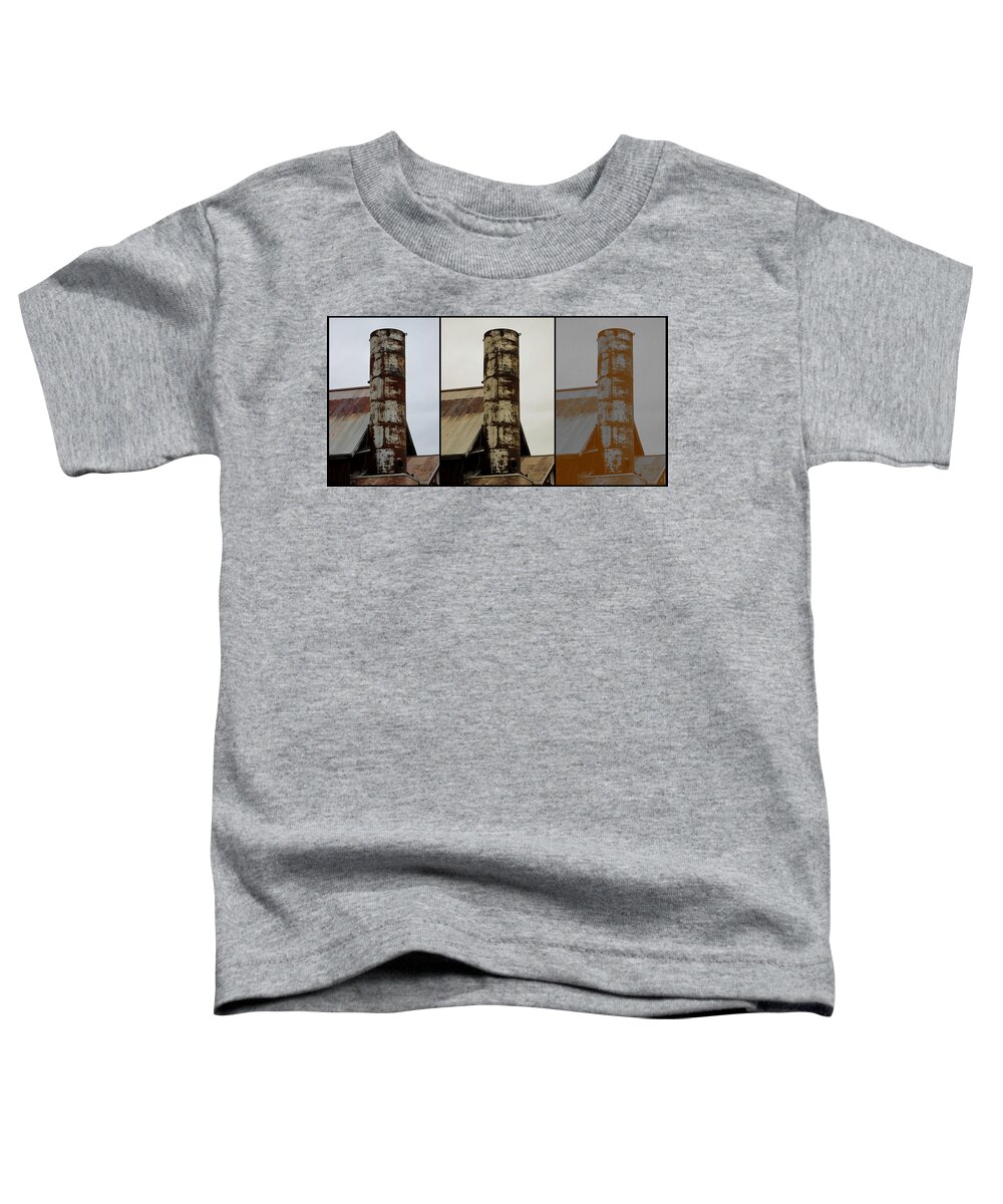Vintage Toddler T-Shirt featuring the photograph Tall and Strong - Industrial Art by Colleen Cornelius