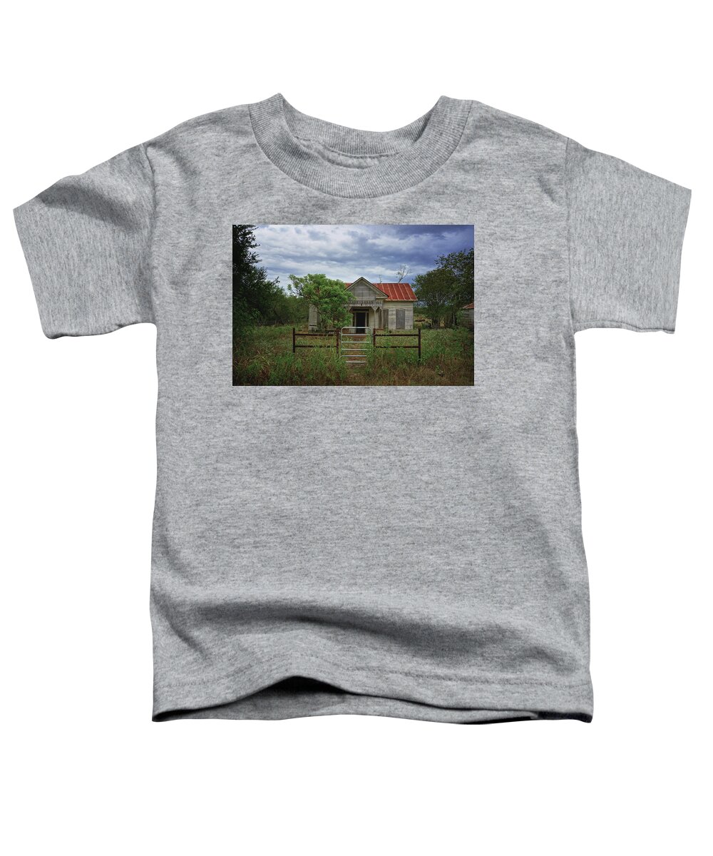 Texas Photograph Toddler T-Shirt featuring the photograph Texas Farmhouse in Storm Clouds by Kelly Gomez