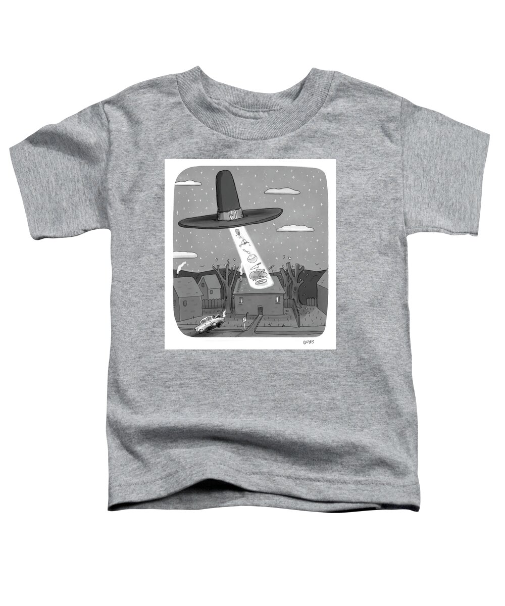 Captionless Toddler T-Shirt featuring the drawing Thanksgiving Aliens by Andy Dubbin