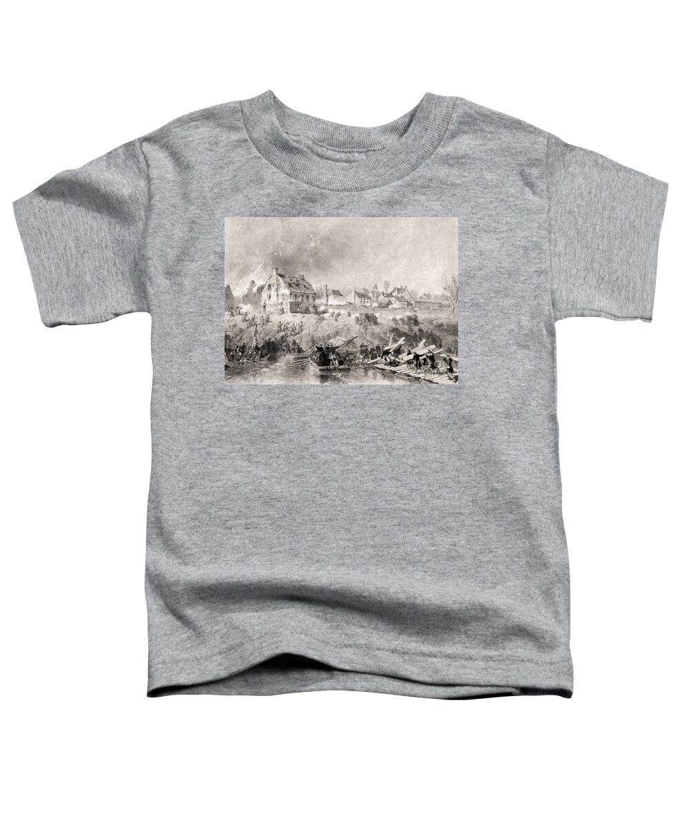 Landing Toddler T-Shirt featuring the painting The Attack On Fredericksburg, Virginia by Alonzo Chappel