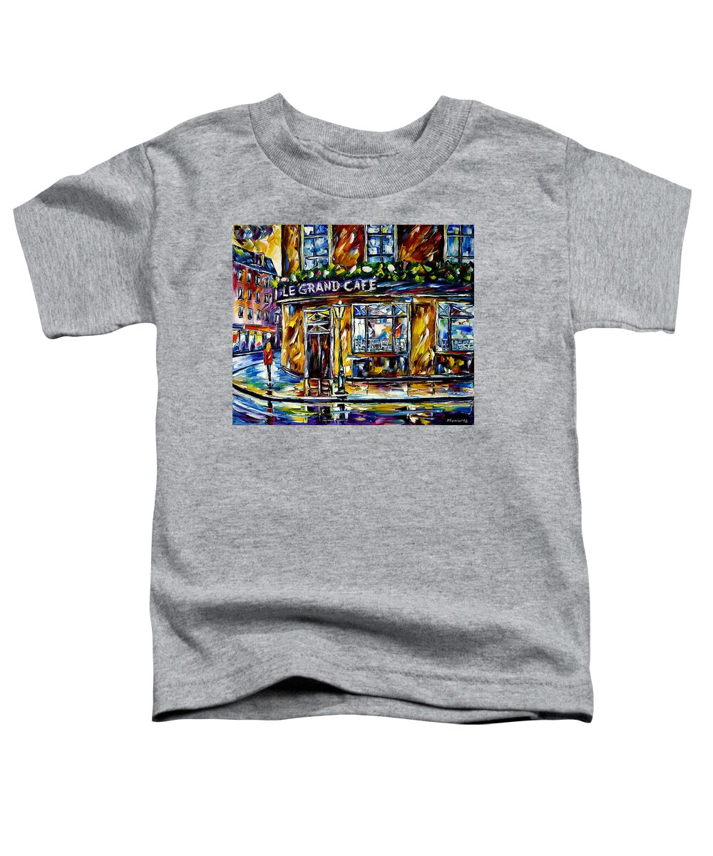 Parisian Cafe Toddler T-Shirt featuring the painting The Cafe On The Corner by Mirek Kuzniar