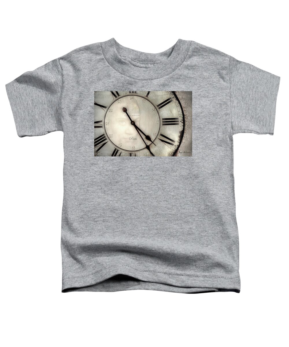 Clock Toddler T-Shirt featuring the digital art The Face of Time by Pennie McCracken