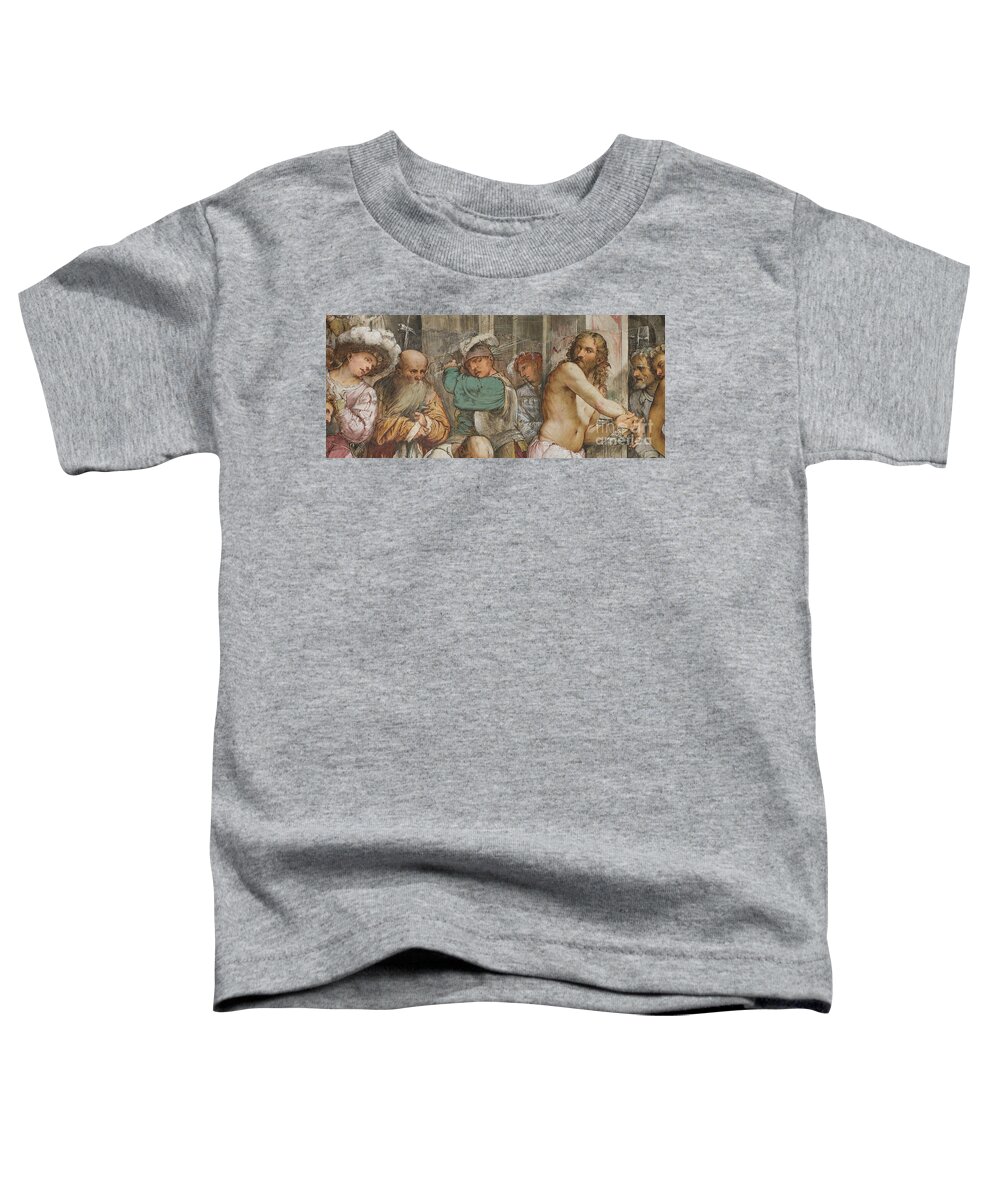 Christian Toddler T-Shirt featuring the painting The Flagellation Of Christ, Jerome Romanino, 1519, Detail by Girolamo Romanino