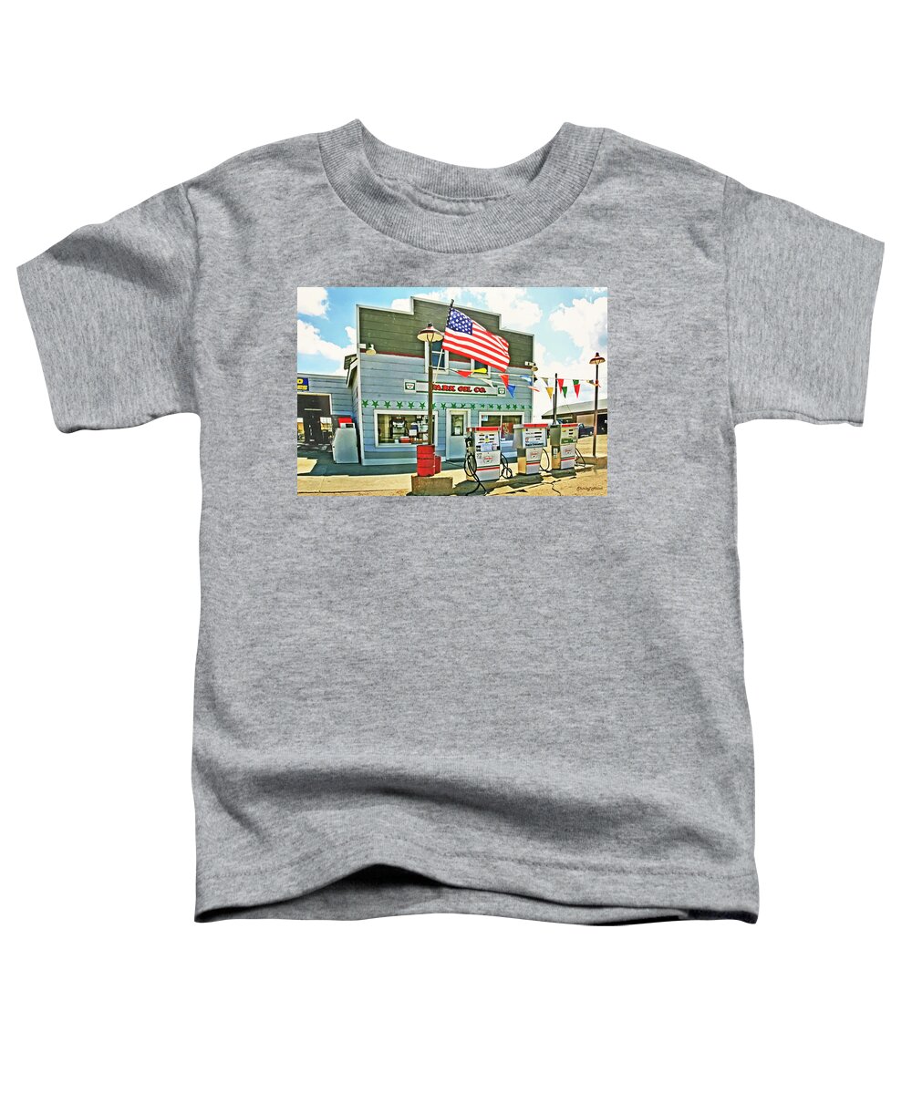 Good Ol Days. Service Station Toddler T-Shirt featuring the photograph The Good Ol Days by Shirley Heier