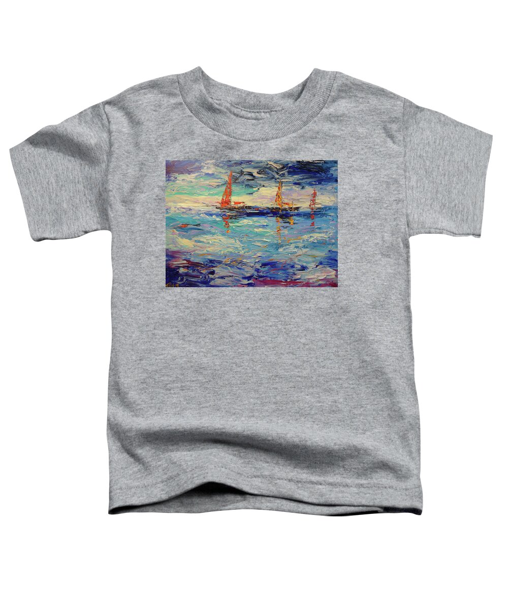 South Of France Toddler T-Shirt featuring the painting The race by Frederic Payet