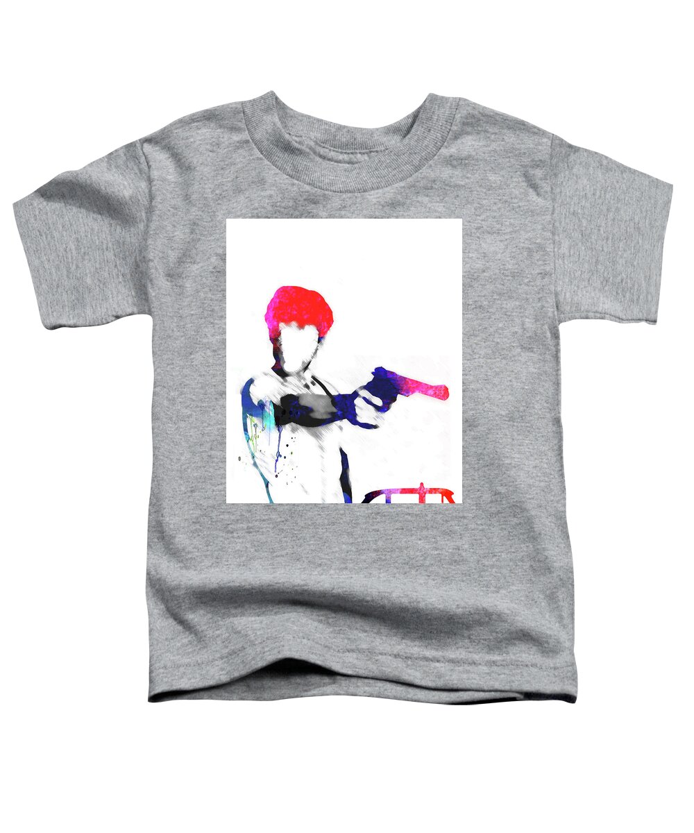 Movies Toddler T-Shirt featuring the mixed media Travis Watercolor by Naxart Studio