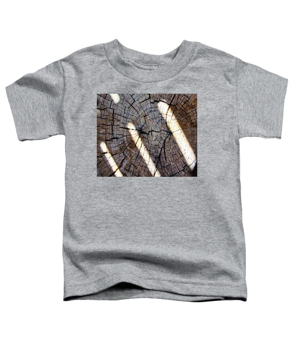 Abstract Toddler T-Shirt featuring the photograph Tree Stump With Dappled Sunlight by Segura Shaw Photography