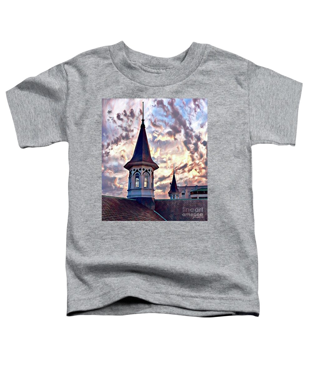 Churchill Downs Toddler T-Shirt featuring the digital art Twin Spires by CAC Graphics
