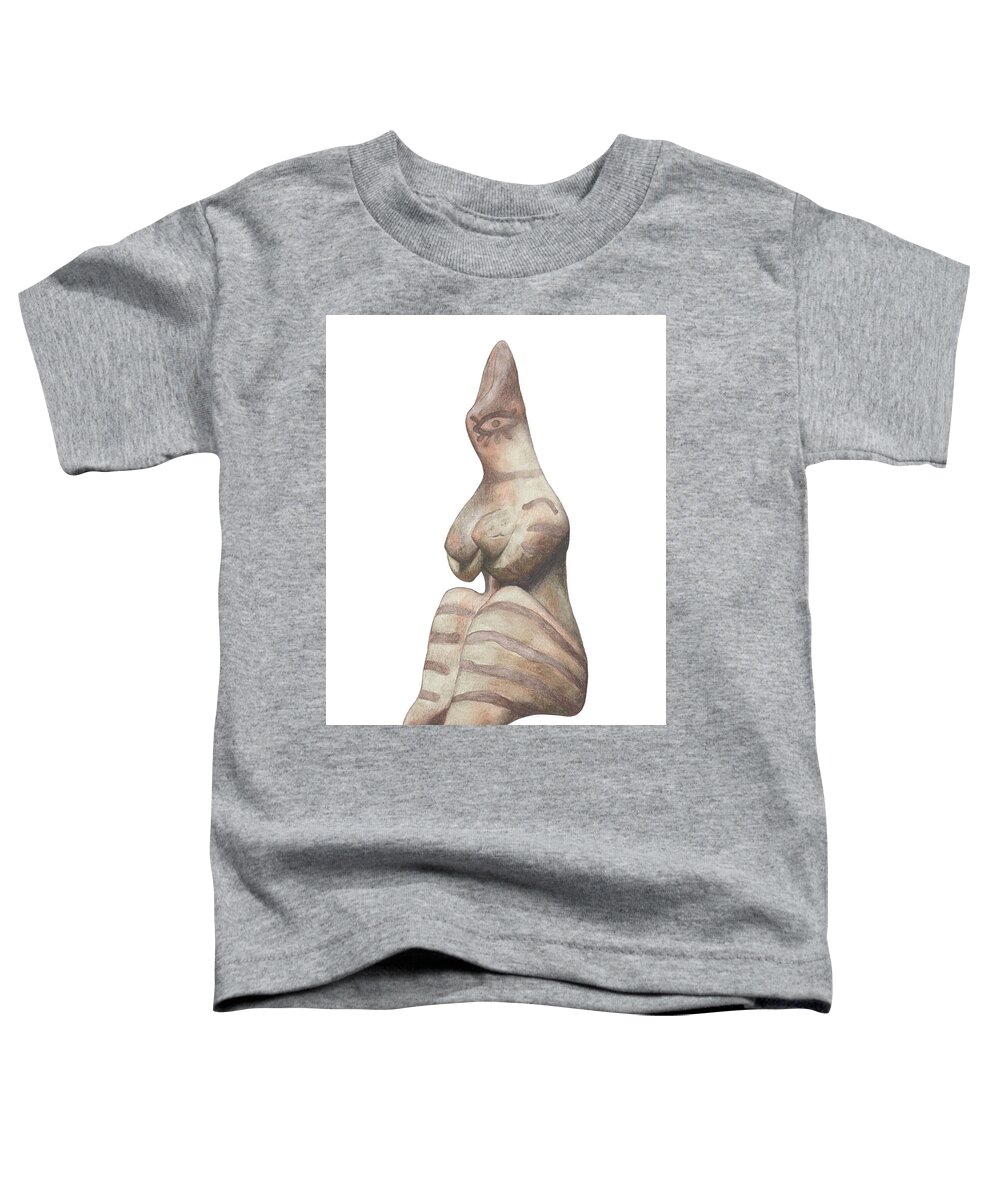 Venus Toddler T-Shirt featuring the drawing Venus of Tell Halaf by Nikita Coulombe