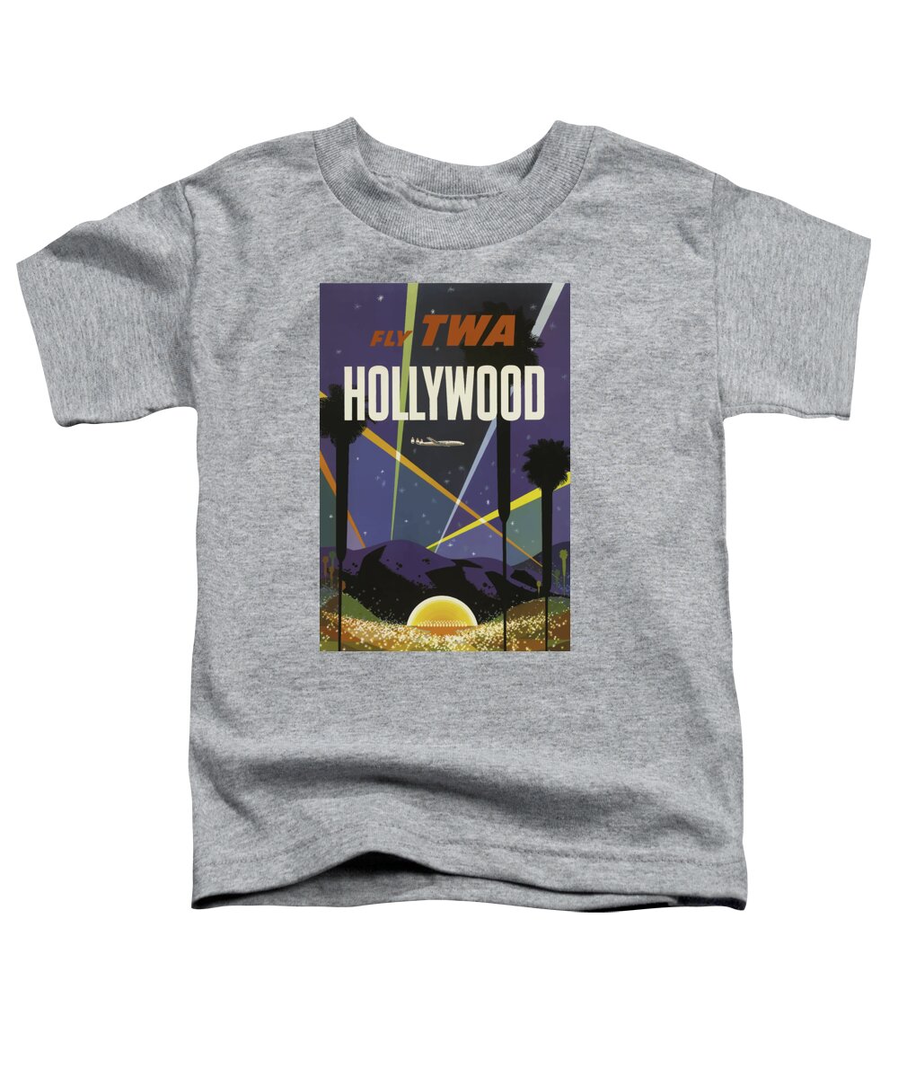 Hollywood Toddler T-Shirt featuring the painting Vintage Travel Poster - Hollywood by Esoterica Art Agency