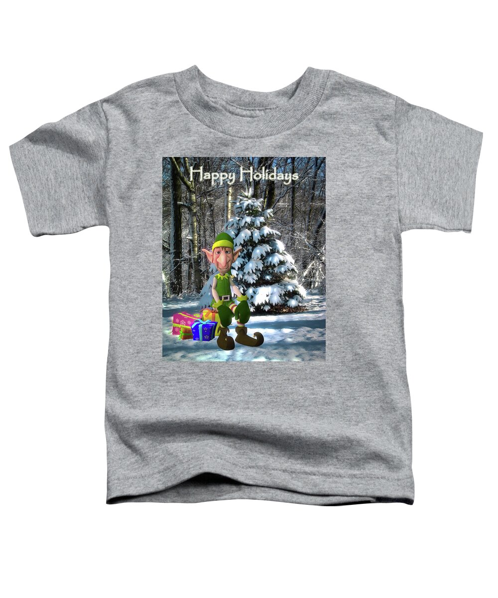 Winter Time Toddler T-Shirt featuring the digital art Waiting For Santa by Pennie McCracken
