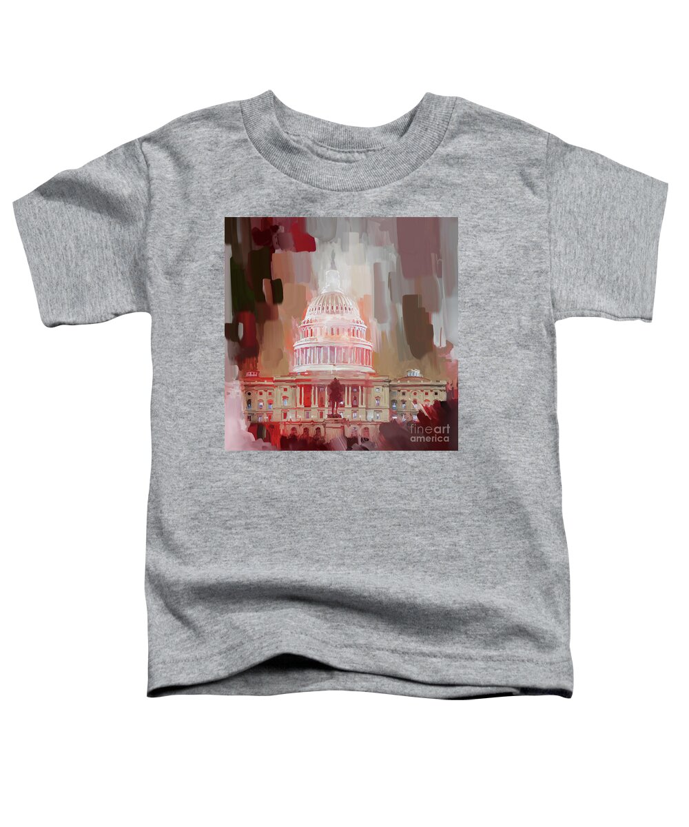 Washington Toddler T-Shirt featuring the painting Washington DC United States Original Painting by Gull G