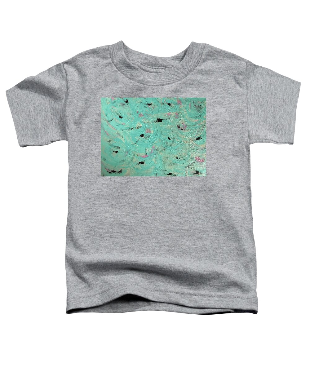 Game Water Sea Sun Turquoise Toddler T-Shirt featuring the painting Water Game by Medge Jaspan