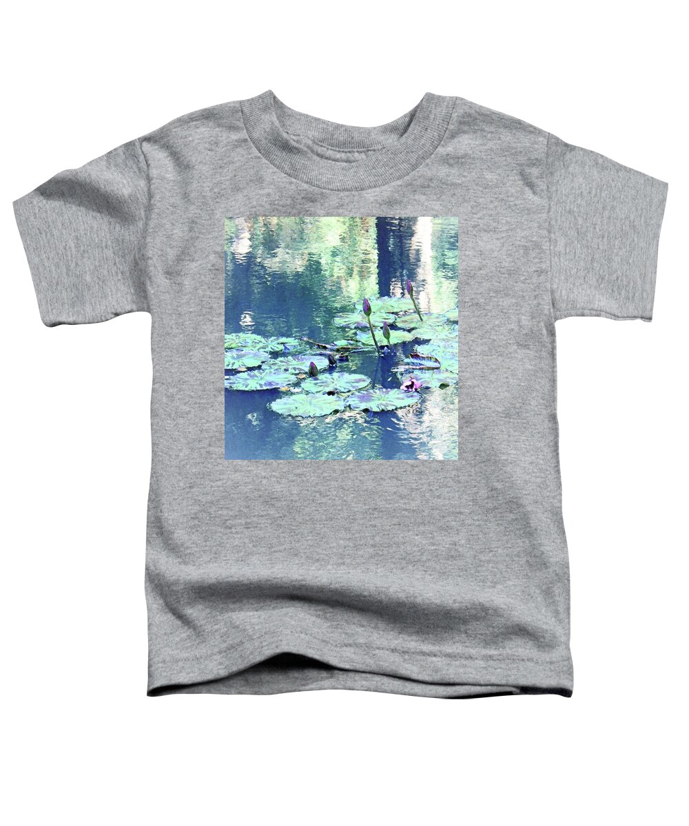 Landscape Toddler T-Shirt featuring the digital art Waterlily Buds by Sharon Williams Eng