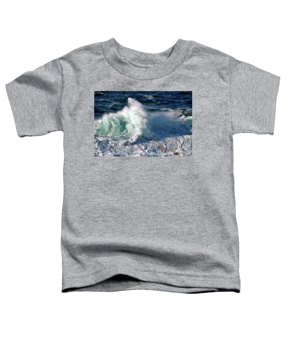 Ocean Toddler T-Shirt featuring the photograph Wave and Rock by William Rockwell