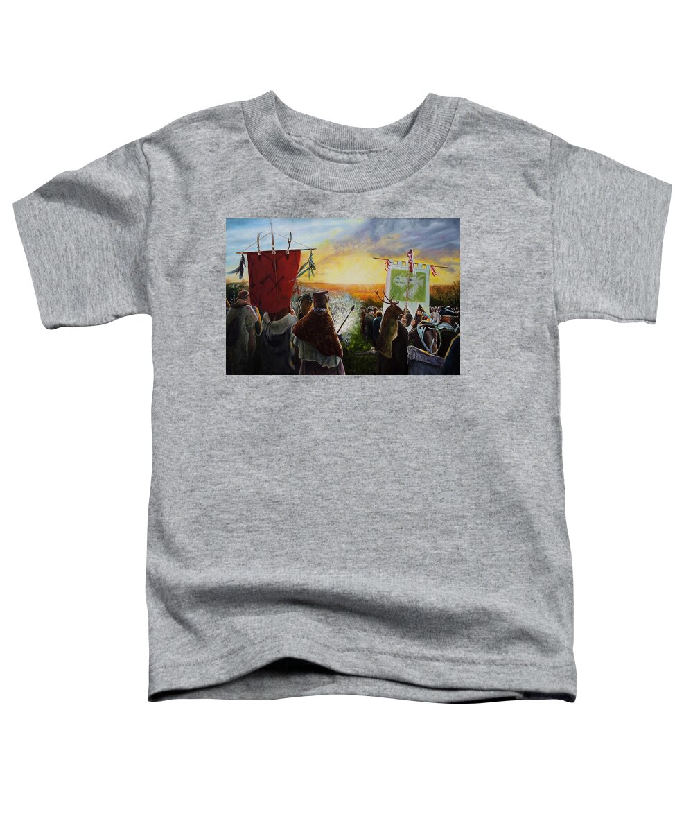 Impressionist Toddler T-Shirt featuring the painting Wild Hunt Glastonbury event by Shirley Wellstead