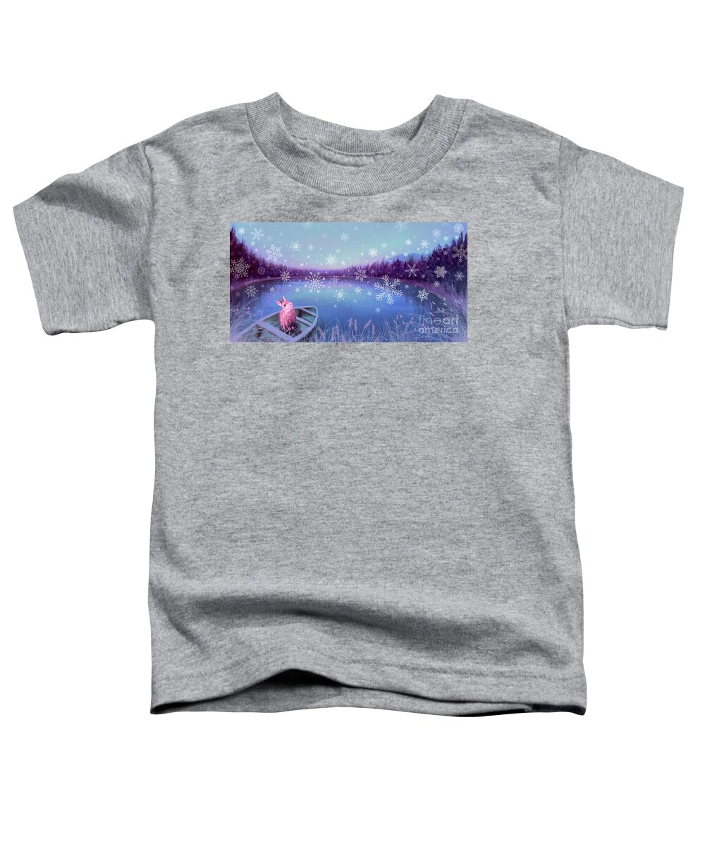 Stirrup Lake Toddler T-Shirt featuring the painting Winter Dream by Yoonhee Ko
