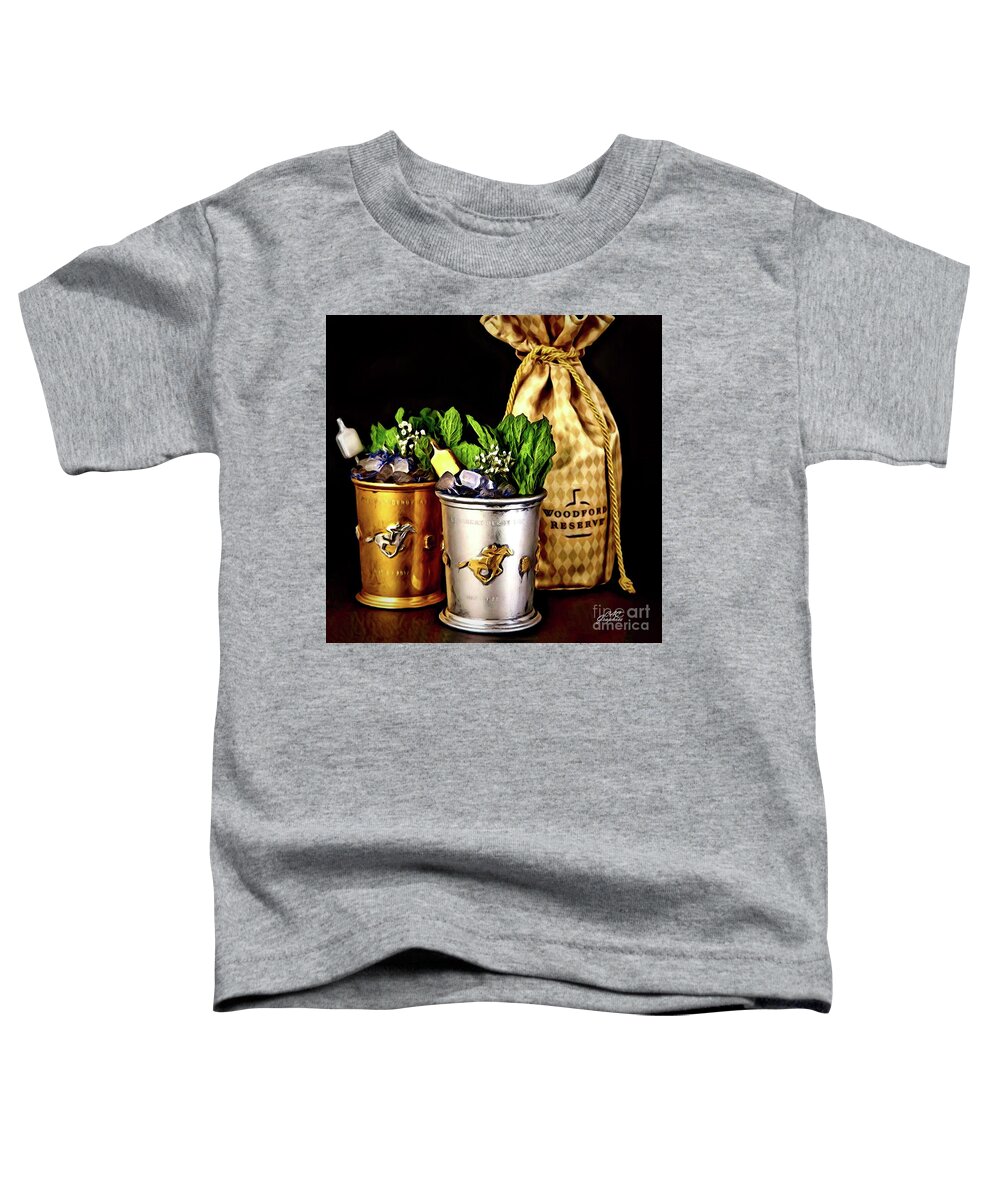 Cocktail Toddler T-Shirt featuring the digital art Woodford Reserve Mint Julep by CAC Graphics