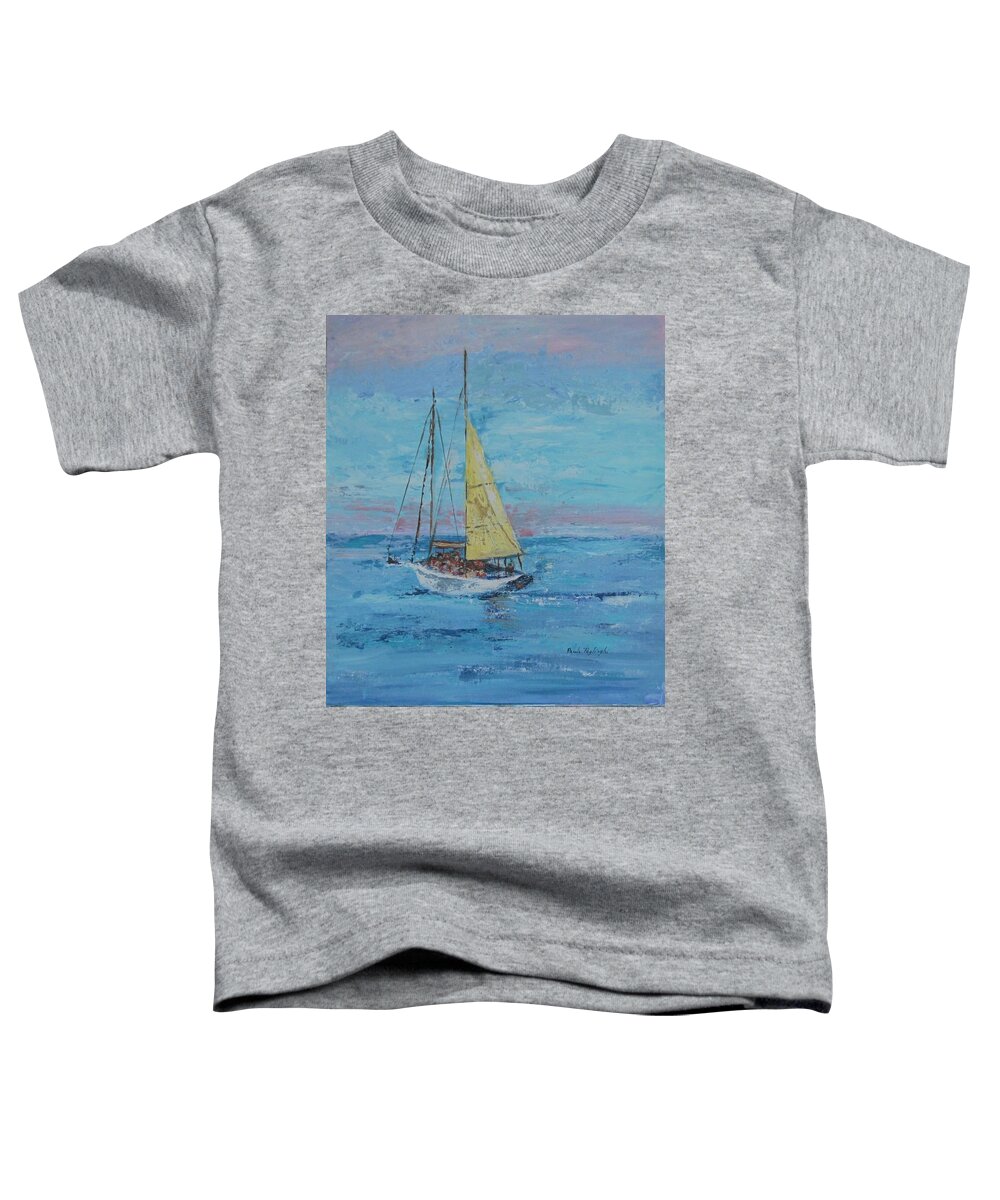 Painting Toddler T-Shirt featuring the painting Yellow Sail by Paula Pagliughi
