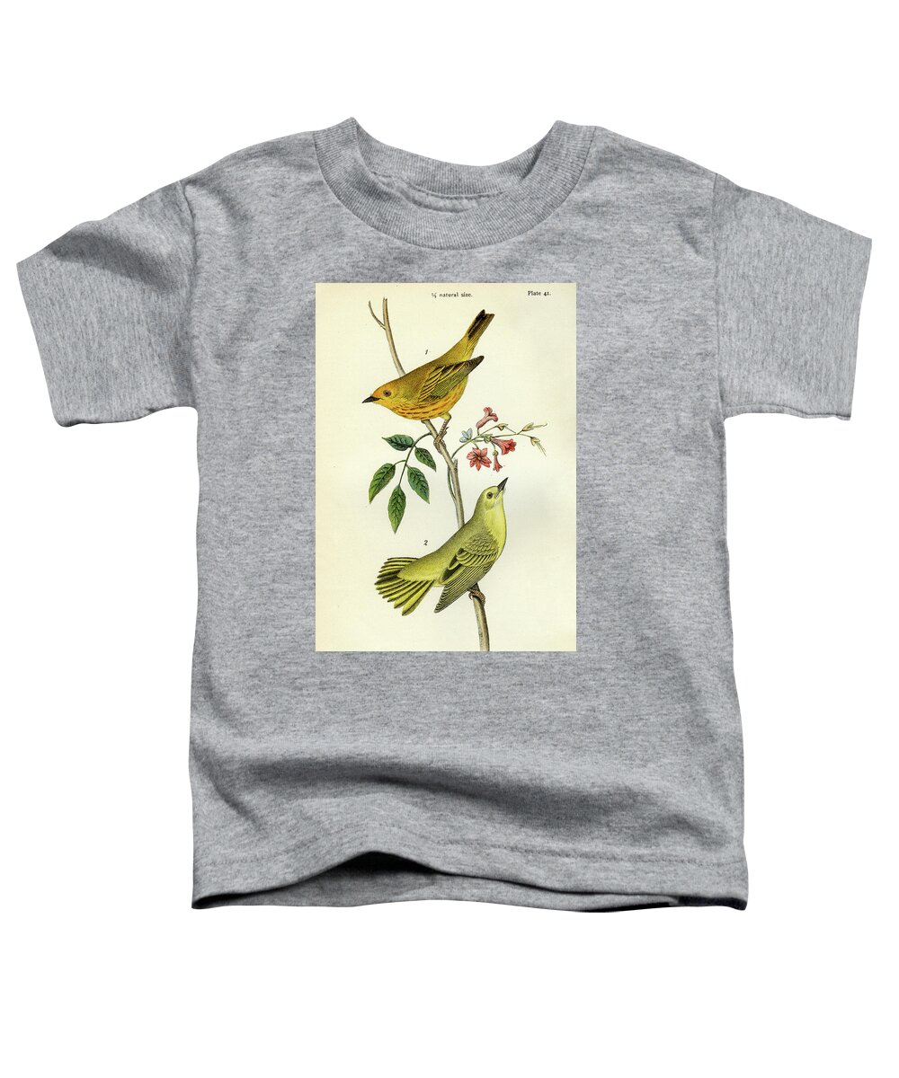 Bird Toddler T-Shirt featuring the mixed media Yellow Warbler by Unknown