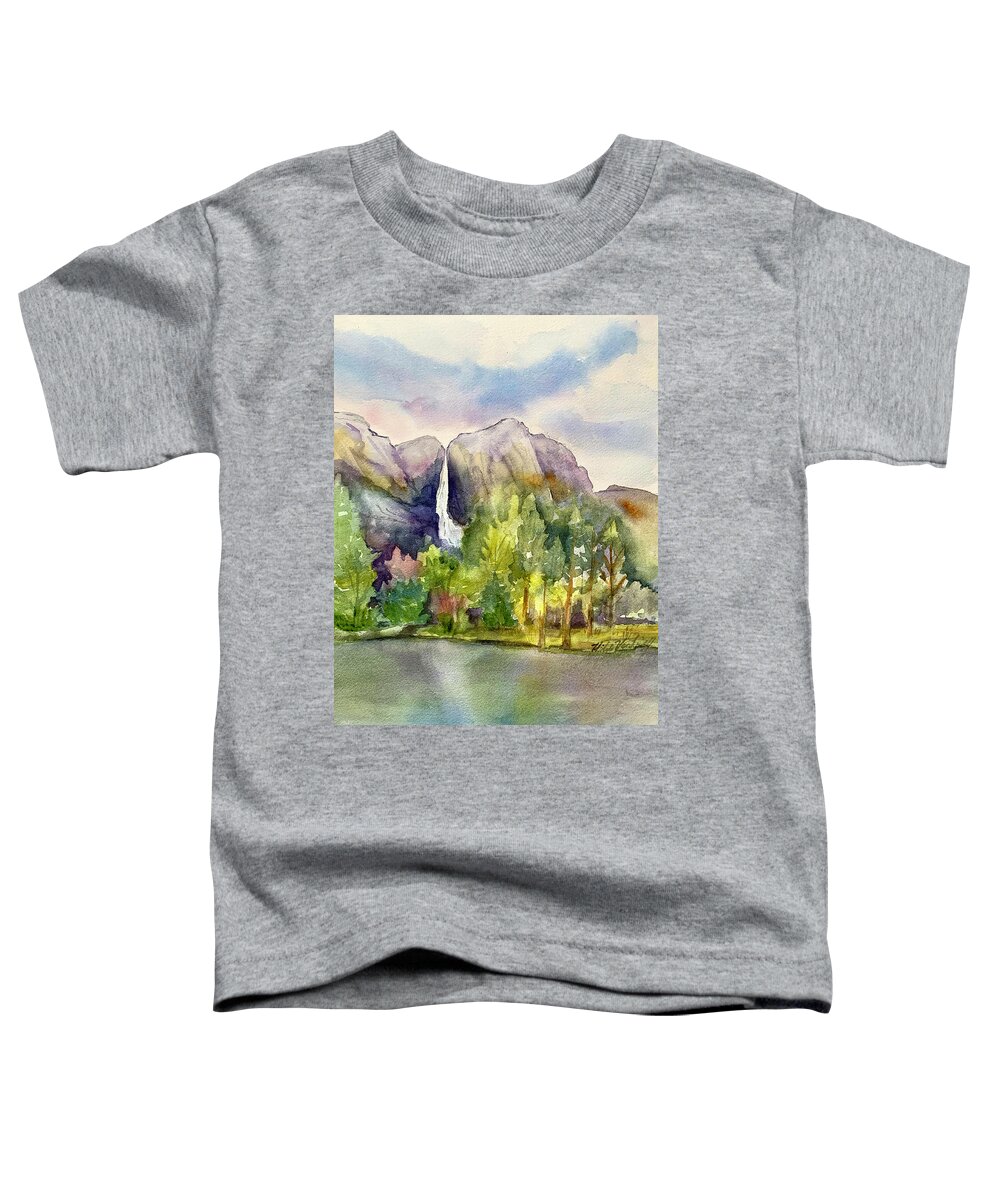 Yosemite Toddler T-Shirt featuring the painting Yosemite Waterfalls by Hilda Vandergriff