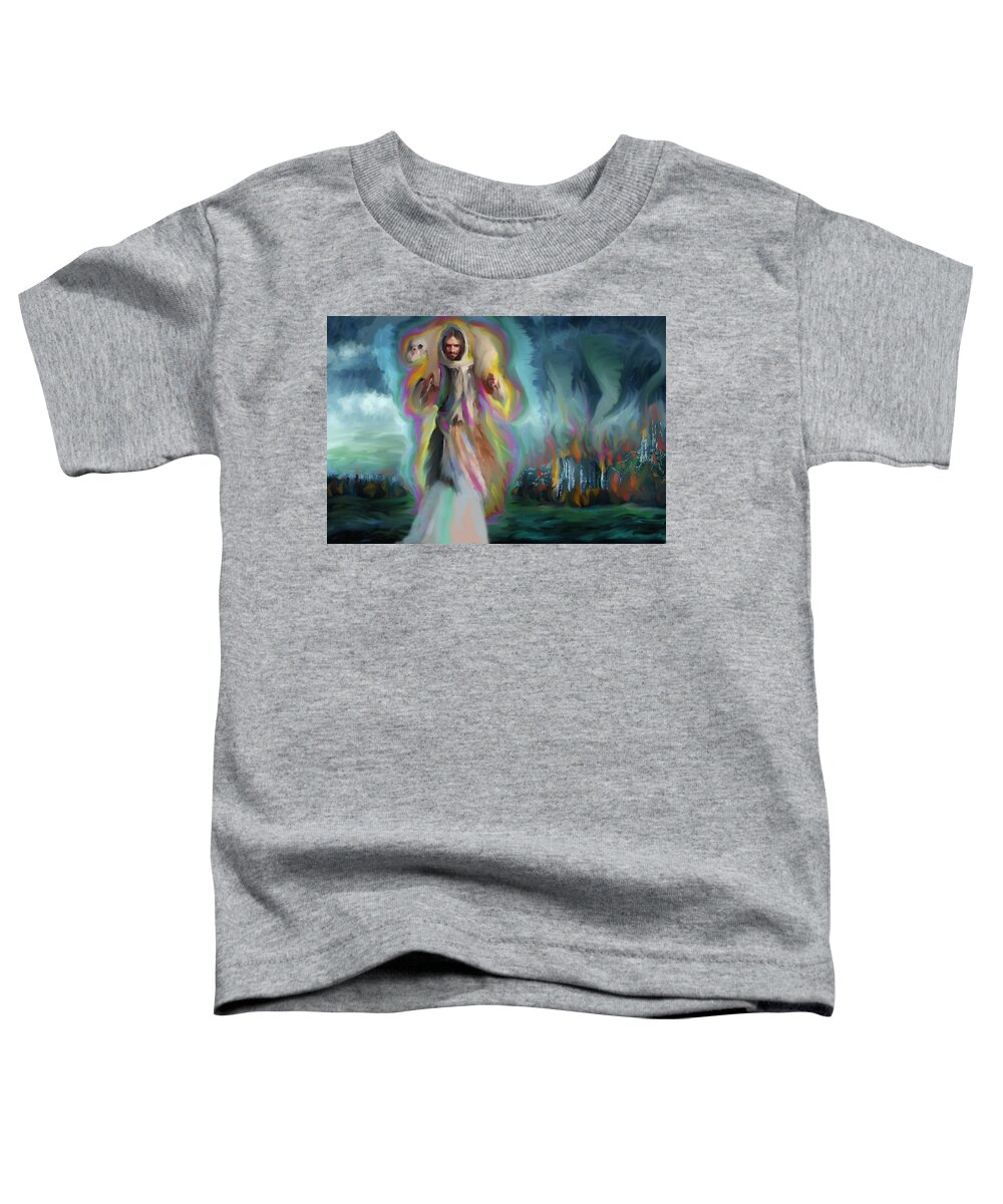 Yhwh Toddler T-Shirt featuring the painting YSHUWH YHWH saves by Hidden Mountain