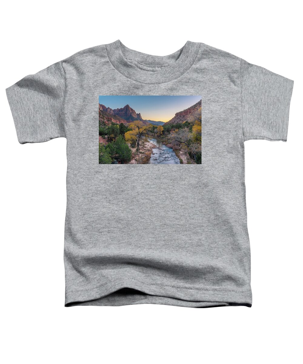 Virgin River Toddler T-Shirt featuring the photograph Zion in November by Arthur Oleary