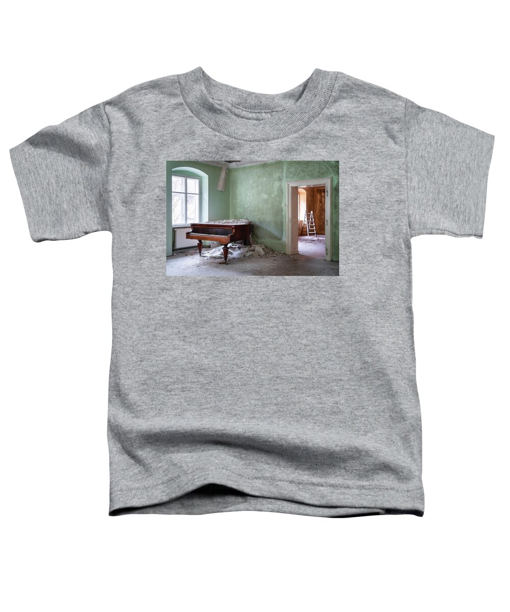 Abandoned Toddler T-Shirt featuring the photograph Abandoned Piano in the Corner #1 by Roman Robroek
